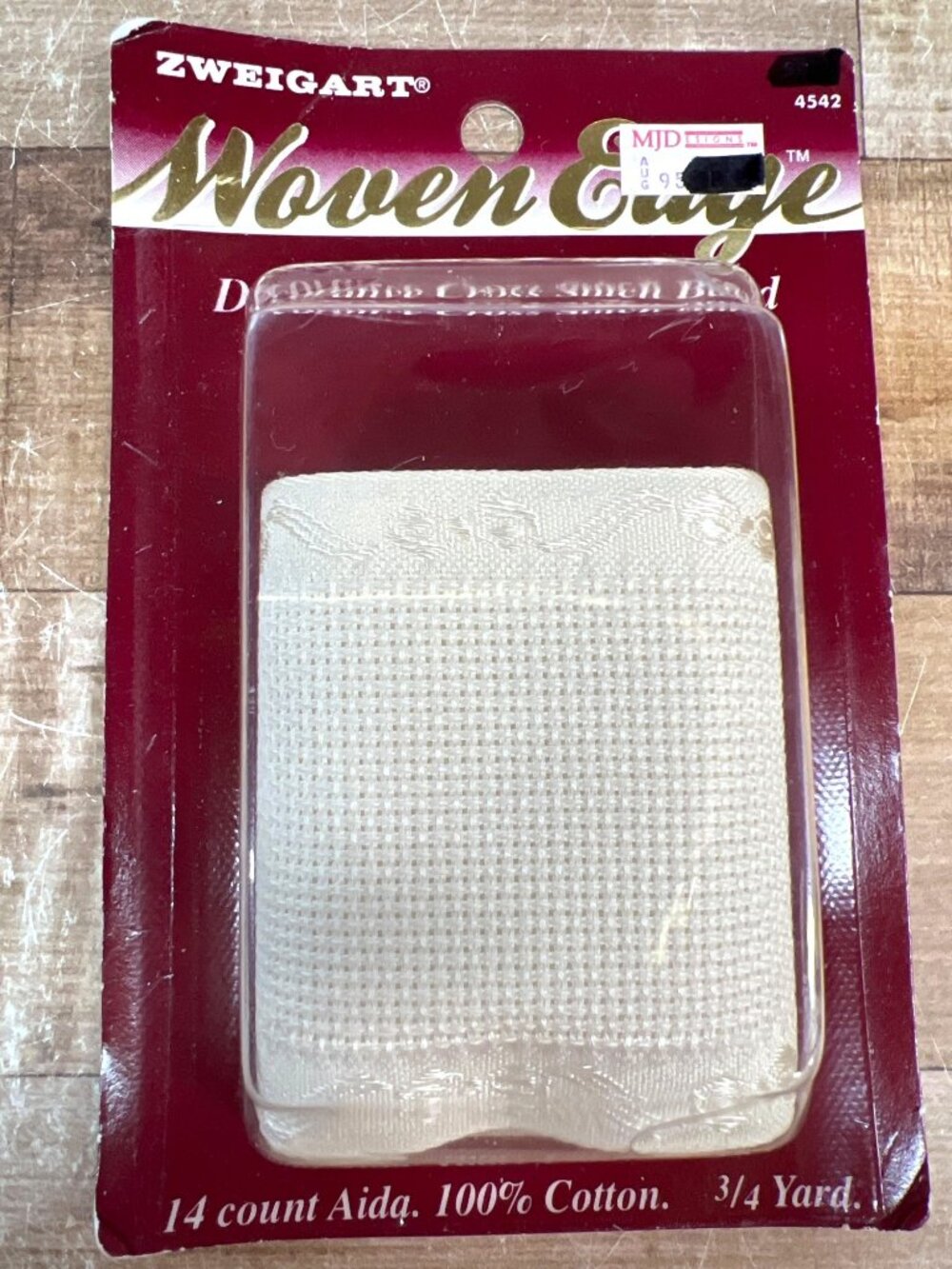 Zweigart Woven Edge Decorative Cross Stitch Band 14 Count Aida 3/4 Yard White